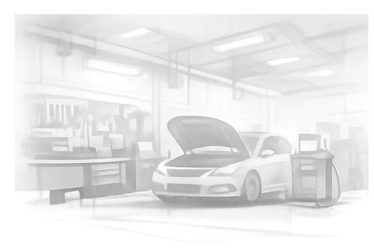 Werkstatt-Illustration mit Fahrzeug